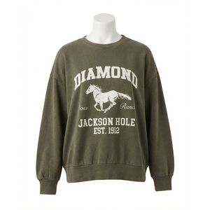 NEW Z SUPPLY diamond sunday sweatshirt in olive green